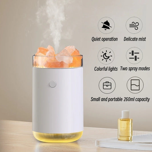260Ml Led Crystal Air Humidifier USB Aromatherapy Essential Oil Diffuser 